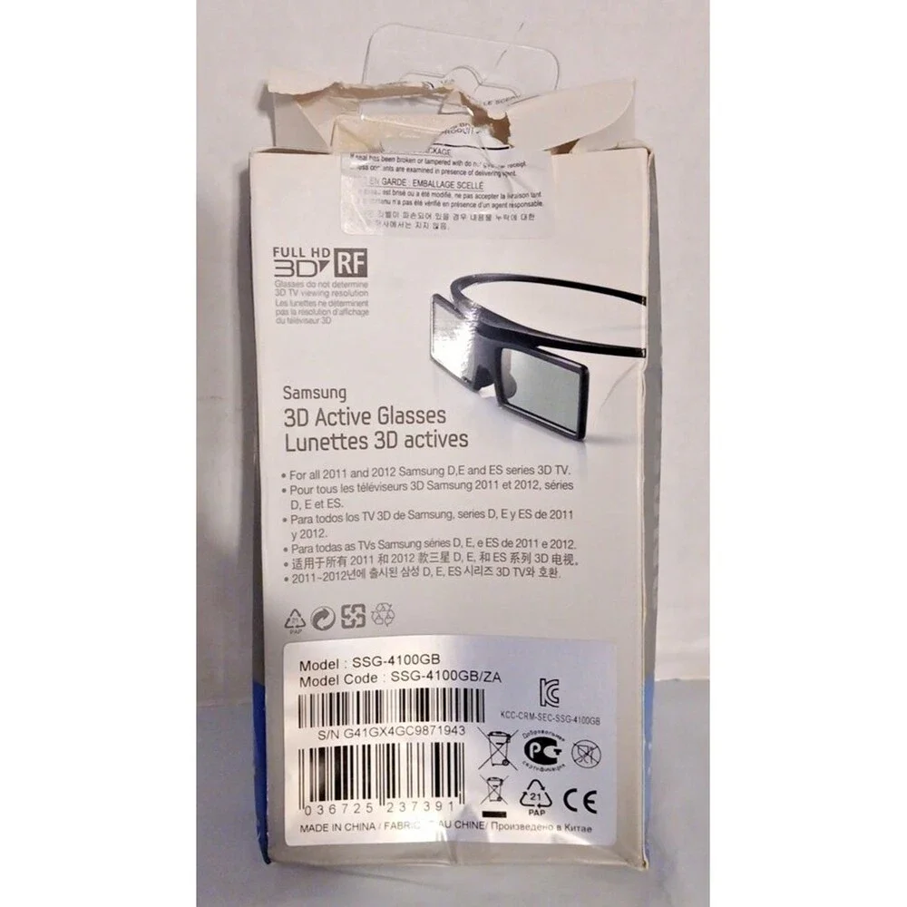 SAMSUNG 3D ACTIVE GLASSES SSG-4100GB New Crushed Box
